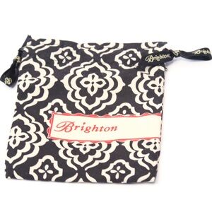 3/$15 Brighton Cloth Jewelry Drawstring Pouch Black White Mandela